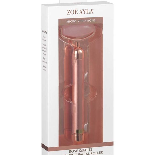 Zoë Ayla rolă vibrantă pentru masaj facial Electric Vibrating Noiseles Rose Quartz preţ