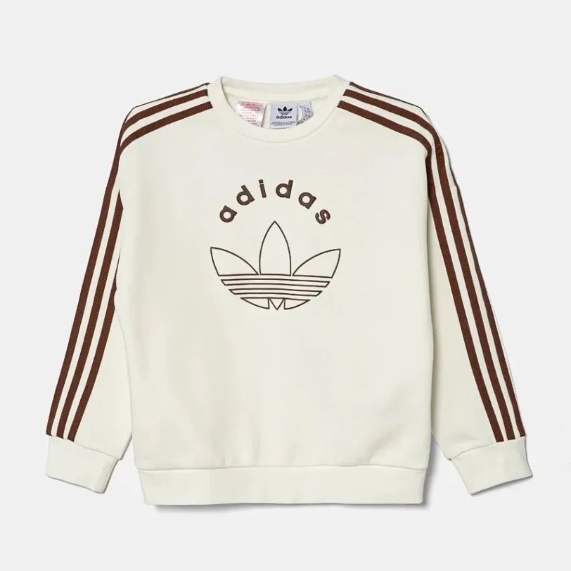 adidas Originals bluza copii CREW culoarea bej