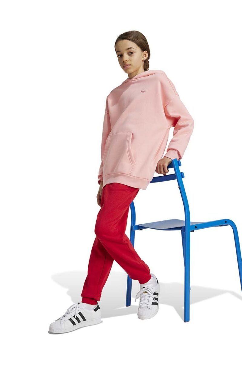 adidas Originals bluza copii HOODIE culoarea roz