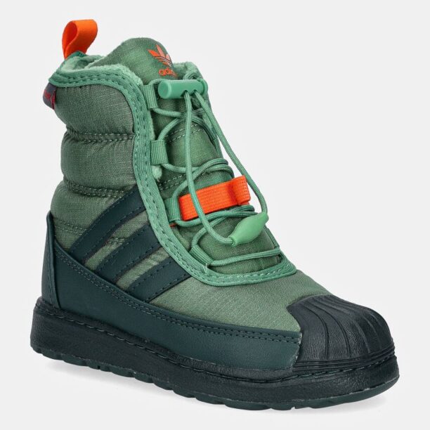 adidas Originals cizme de iarna copii SUPERSTAR 360 BOOT 2.0 culoarea verde