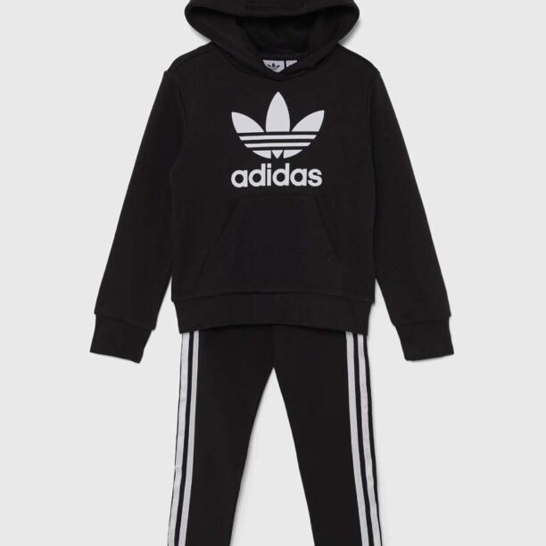 adidas Originals compleu copii HOODIE LEG SET culoarea negru