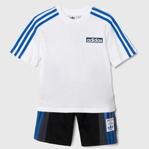 adidas Originals compleu copii SHORT TEE SET culoarea alb