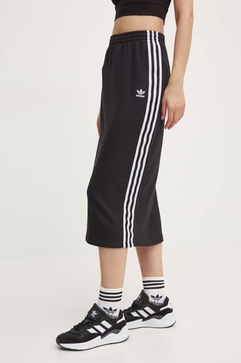 adidas Originals fusta Knitted Skirt culoarea negru