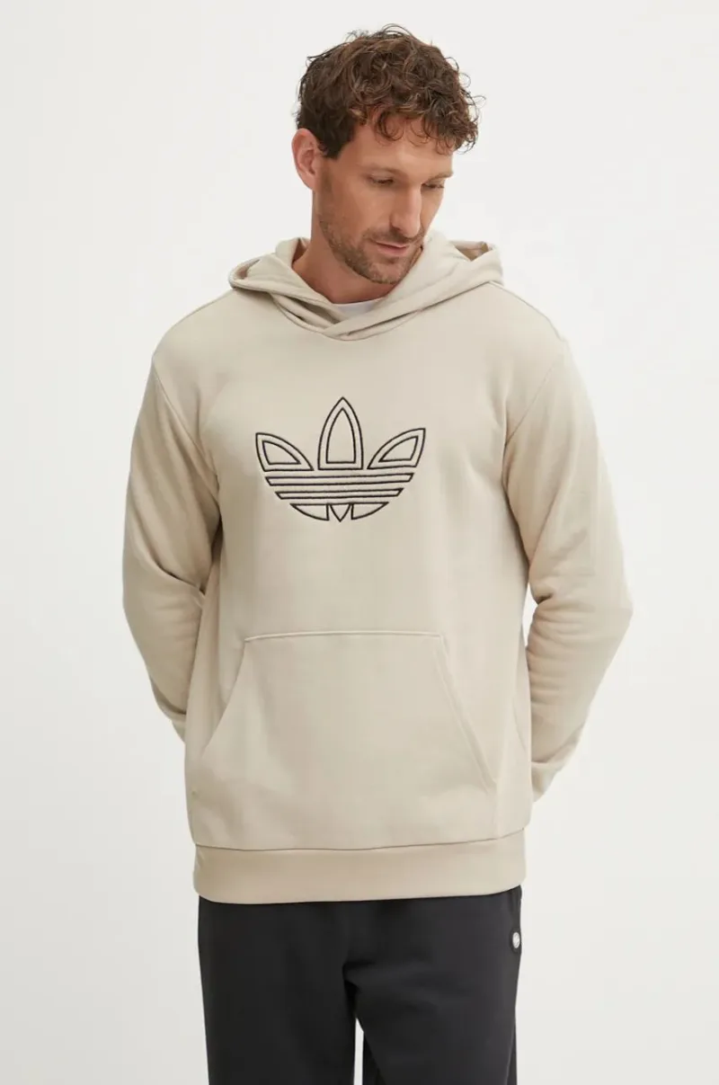 adidas Originals hanorac de bumbac Outline Hoodie barbati