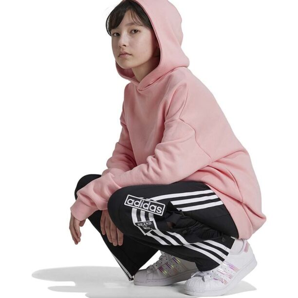 adidas Originals hanorac de bumbac pentru copii HOODIE culoarea portocaliu