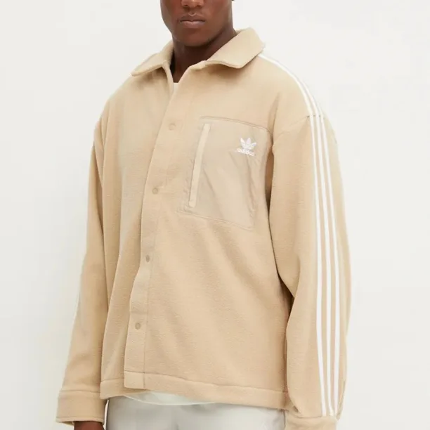 adidas Originals hanorac fleece culoarea bej