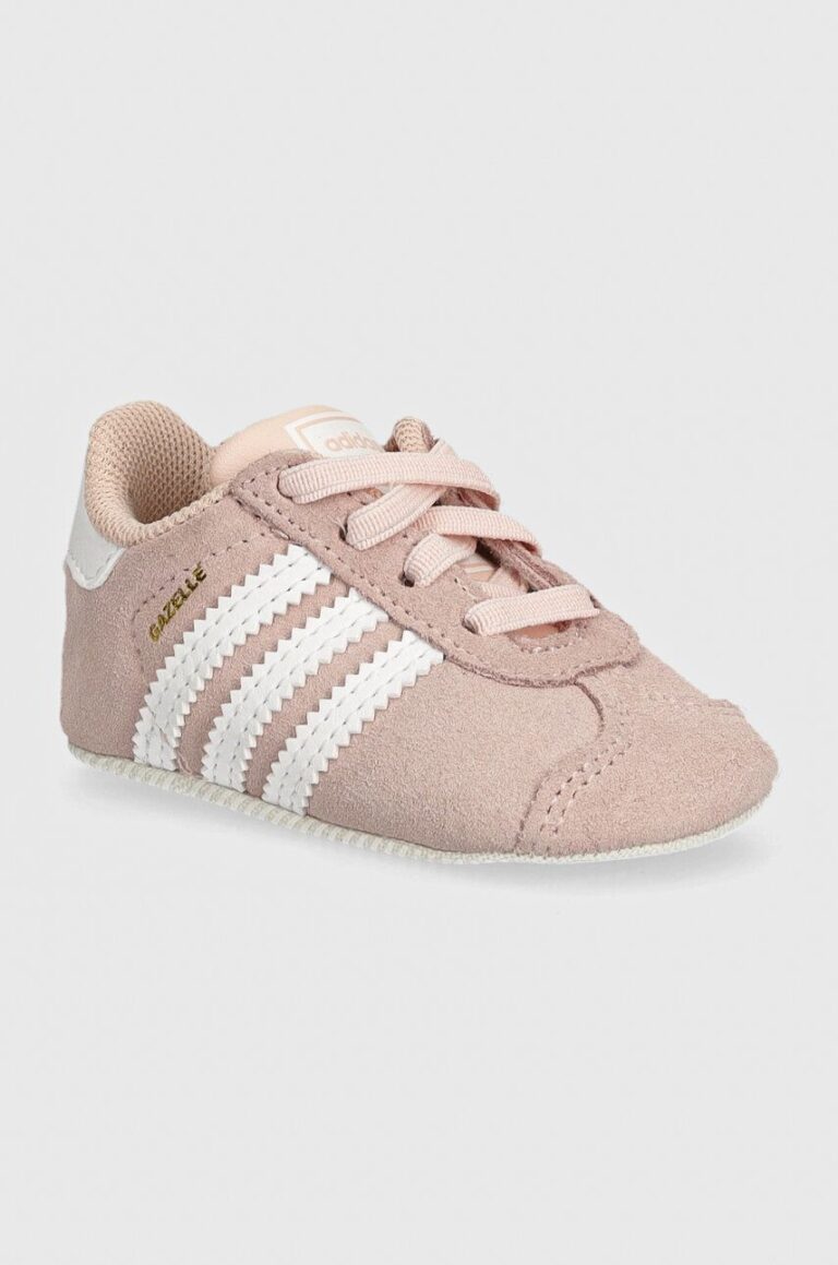 adidas Originals incaltaminte din piele pentru bebelusi GAZELLE CRIB culoarea roz