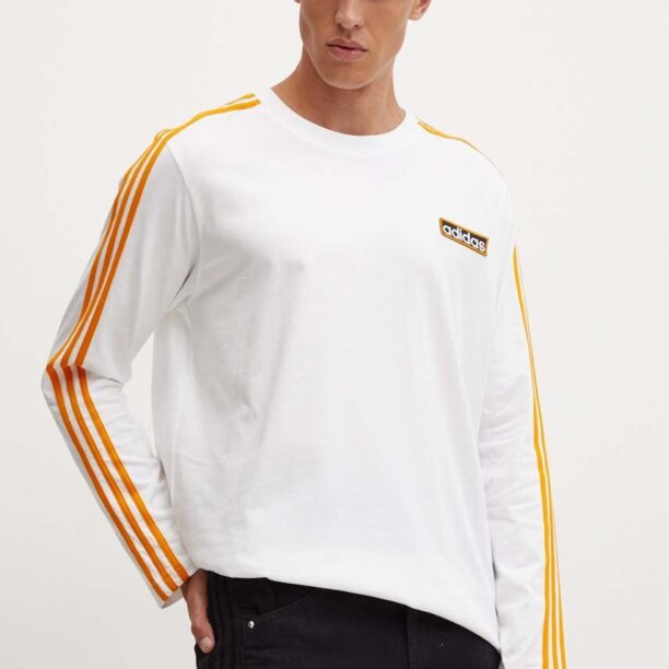 adidas Originals longsleeve din bumbac 0 culoarea alb