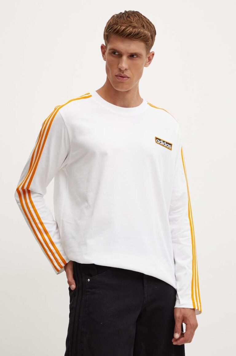 adidas Originals longsleeve din bumbac 0 culoarea alb