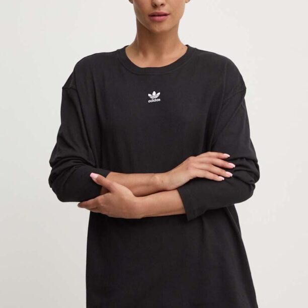 adidas Originals longsleeve din bumbac 0 culoarea negru