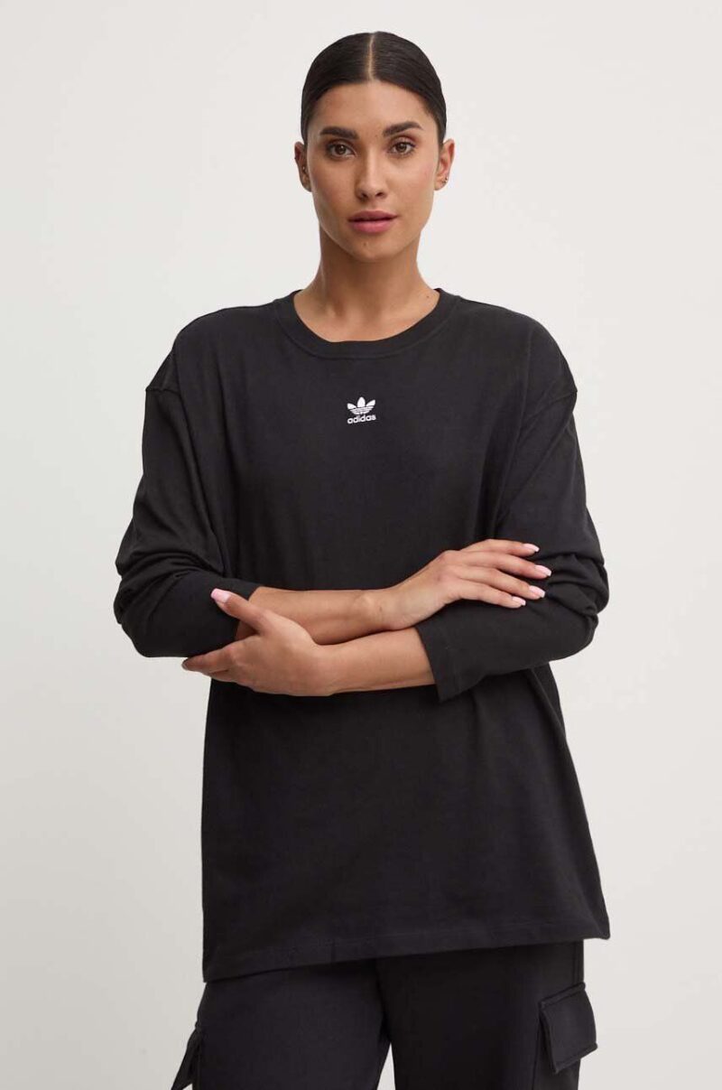 adidas Originals longsleeve din bumbac 0 culoarea negru