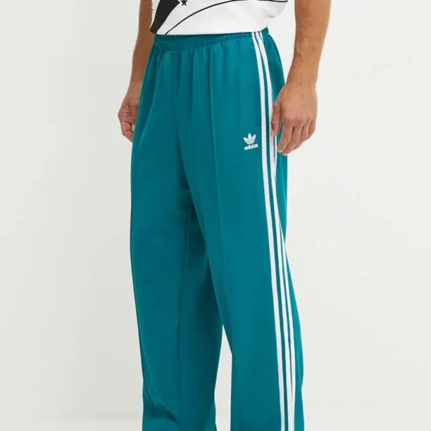 adidas Originals pantaloni de trening Adicolor Baggy Fit Firebird Pant culoarea turcoaz