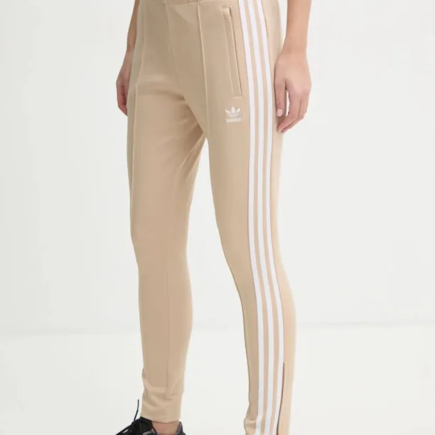 adidas Originals pantaloni de trening Adicolor culoarea bej