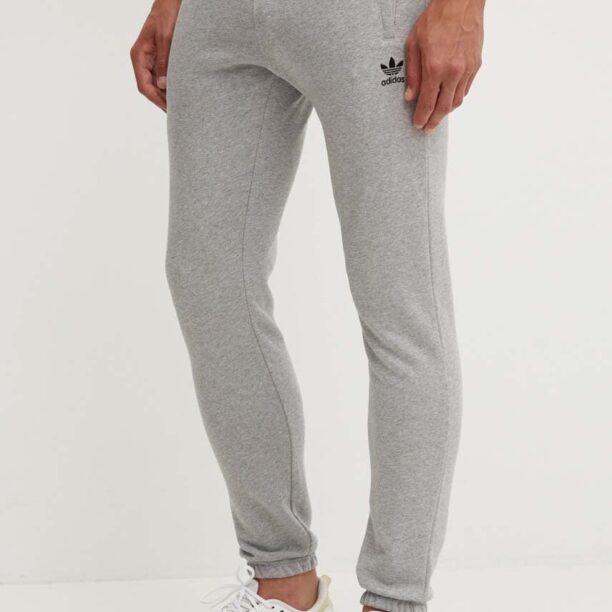 adidas Originals pantaloni de trening din bumbac culoarea gri