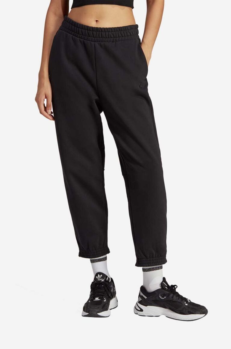 adidas Originals pantaloni de trening din bumbac culoarea negru