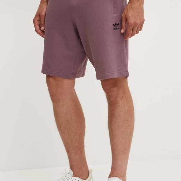 adidas Originals pantaloni scurti din bumbac culoarea violet