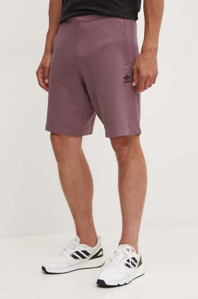 adidas Originals pantaloni scurti din bumbac culoarea violet