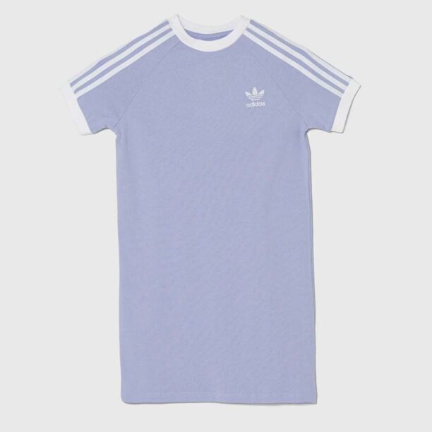 adidas Originals rochie din bumbac pentru copii culoarea violet