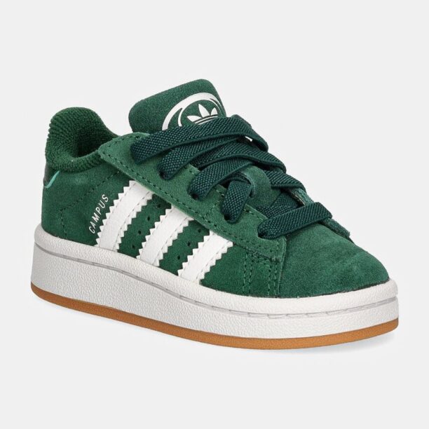 adidas Originals sneakers de piele întoarsă pentru copii CAMPUS 00s CF EL culoarea verde