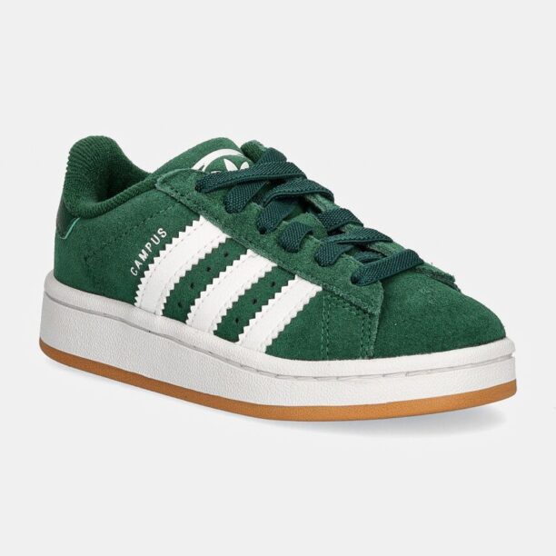 adidas Originals sneakers de piele întoarsă pentru copii CAMPUS 00s EL C culoarea verde