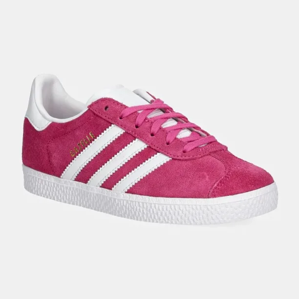 adidas Originals sneakers de piele întoarsă pentru copii GAZELLE C culoarea roz