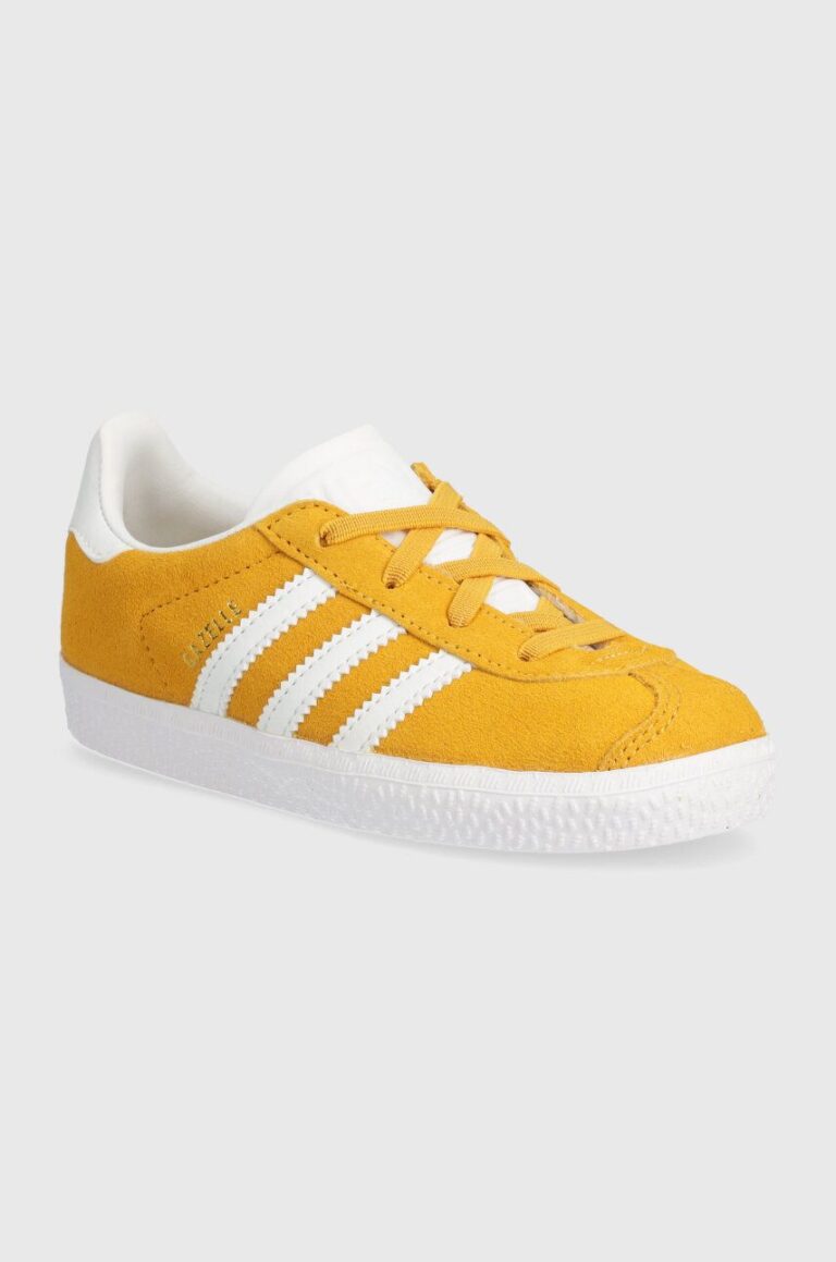 adidas Originals sneakers de piele întoarsă pentru copii GAZELLE CF EL culoarea galben