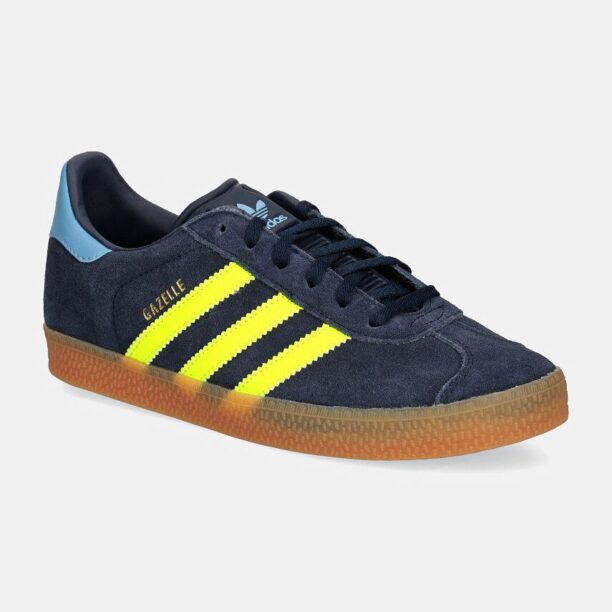 adidas Originals sneakers de piele întoarsă pentru copii GAZELLE culoarea albastru marin