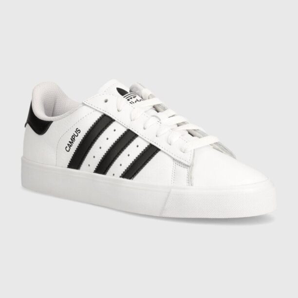 adidas Originals sneakers din piele Campus Vulc culoarea alb