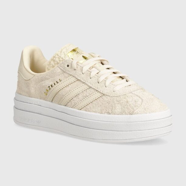 adidas Originals sneakers din piele Gazelle Bold culoarea bej