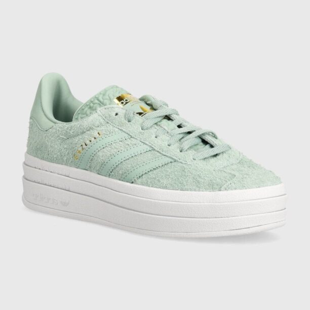 adidas Originals sneakers din piele Gazelle Bold culoarea turcoaz