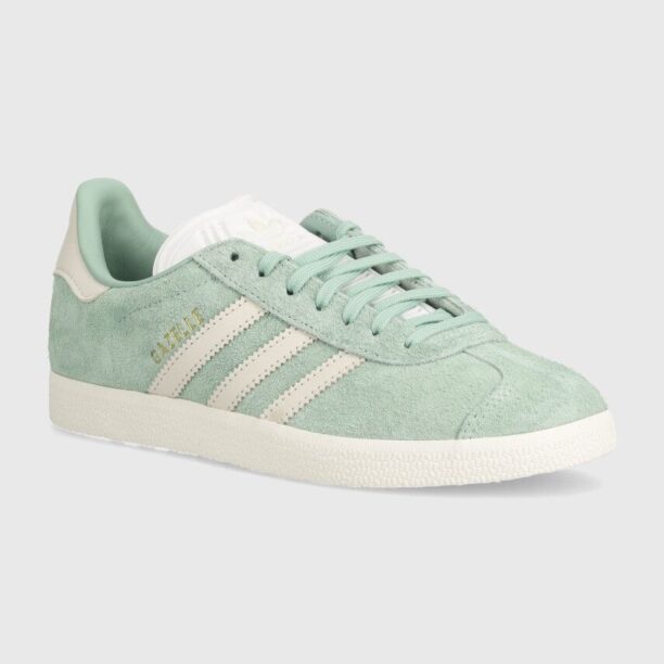 adidas Originals sneakers din piele Gazelle culoarea verde