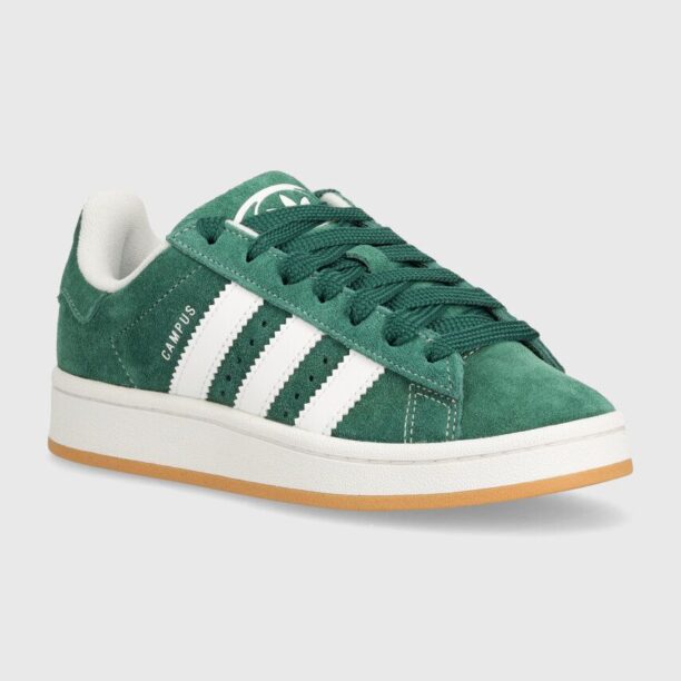 adidas Originals sneakers din piele intoarsă Campus 00s J culoarea verde