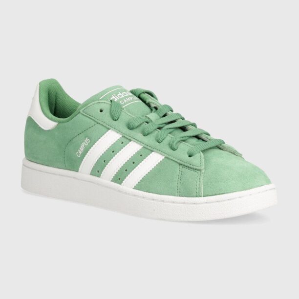 adidas Originals sneakers din piele intoarsă Campus 2 culoarea verde