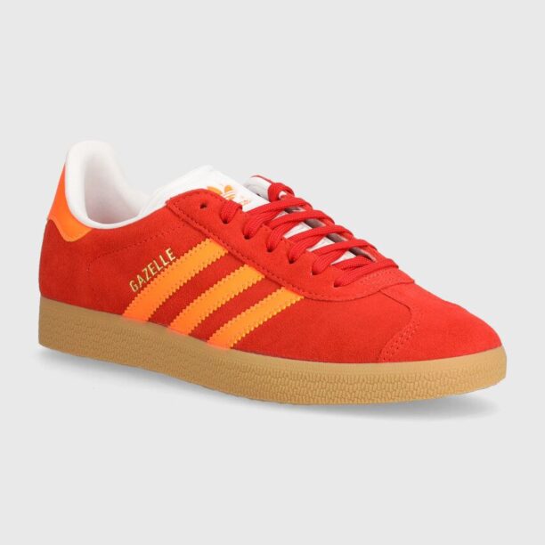 adidas Originals sneakers din piele intoarsă Gazelle culoarea rosu