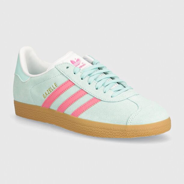 adidas Originals sneakers din piele intoarsă Gazelle culoarea turcoaz