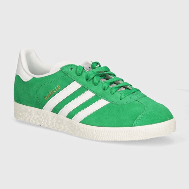 adidas Originals sneakers din piele intoarsă Gazelle culoarea verde