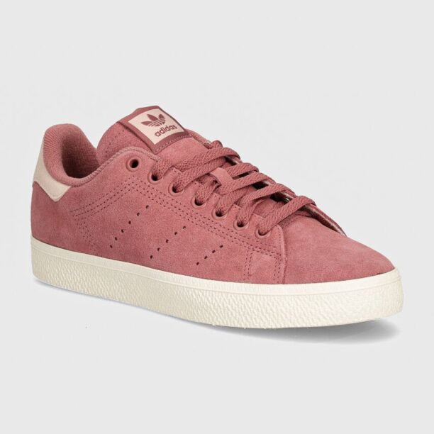 adidas Originals sneakers din piele intoarsă Stan Smith Cs culoarea bordo