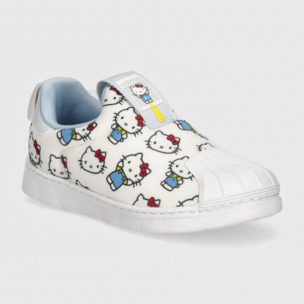 adidas Originals sneakers pentru copii SUPERSTAR 360 x Hello Kitty culoarea alb