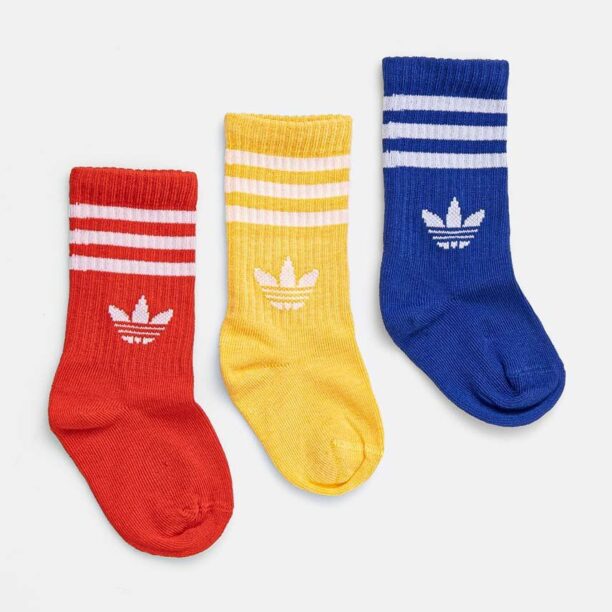 adidas Originals sosete copii CREW SOCK 3P 3-pack culoarea galben