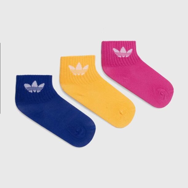 adidas Originals sosete copii KIDS ANKLE SOCK 3-pack culoarea galben