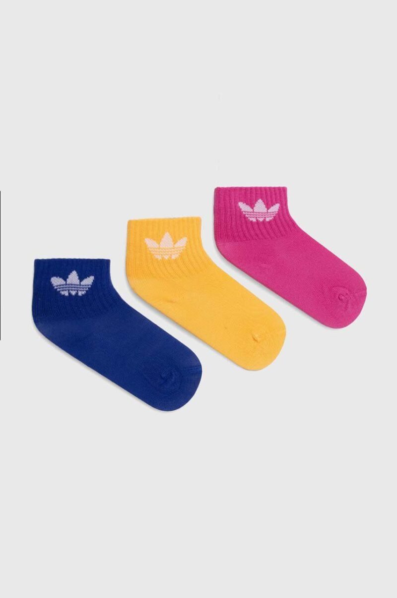 adidas Originals sosete copii KIDS ANKLE SOCK 3-pack culoarea galben