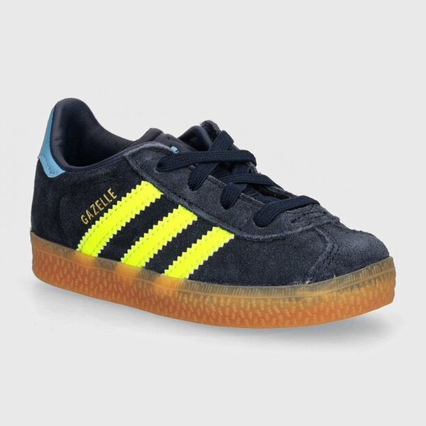 adidas Originals teniși din piele copii GAZELLE CF EL culoarea albastru marin