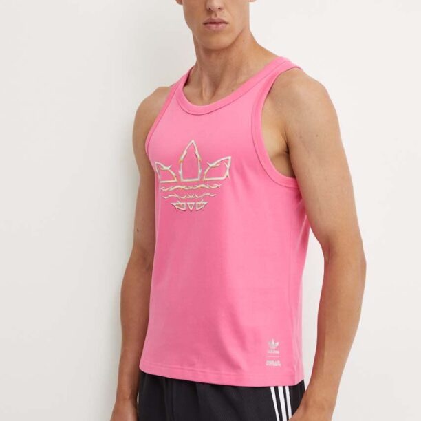 adidas Originals top din bumbac Pride culoarea roz