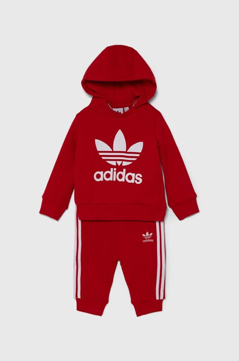 adidas Originals trening bebelusi HOODIE SET culoarea rosu