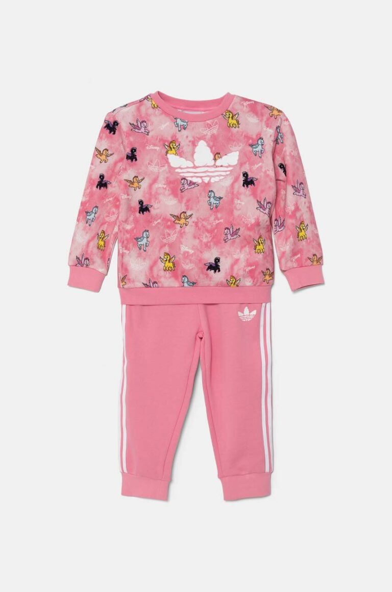 adidas Originals trening de bumbac pentru copii CREW SET culoarea roz