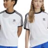 adidas Originals tricou de bumbac pentru copii 3STRIPES TEE culoarea alb