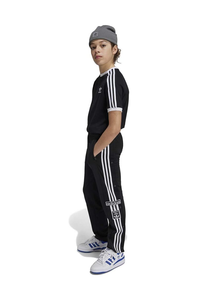 adidas Originals tricou de bumbac pentru copii 3STRIPES TEE culoarea negru