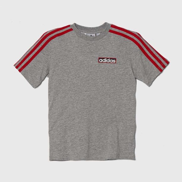 adidas Originals tricou de bumbac pentru copii culoarea gri