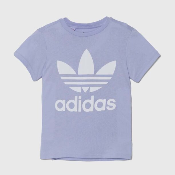 adidas Originals tricou de bumbac pentru copii culoarea violet