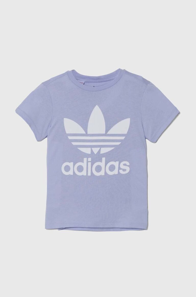 adidas Originals tricou de bumbac pentru copii culoarea violet